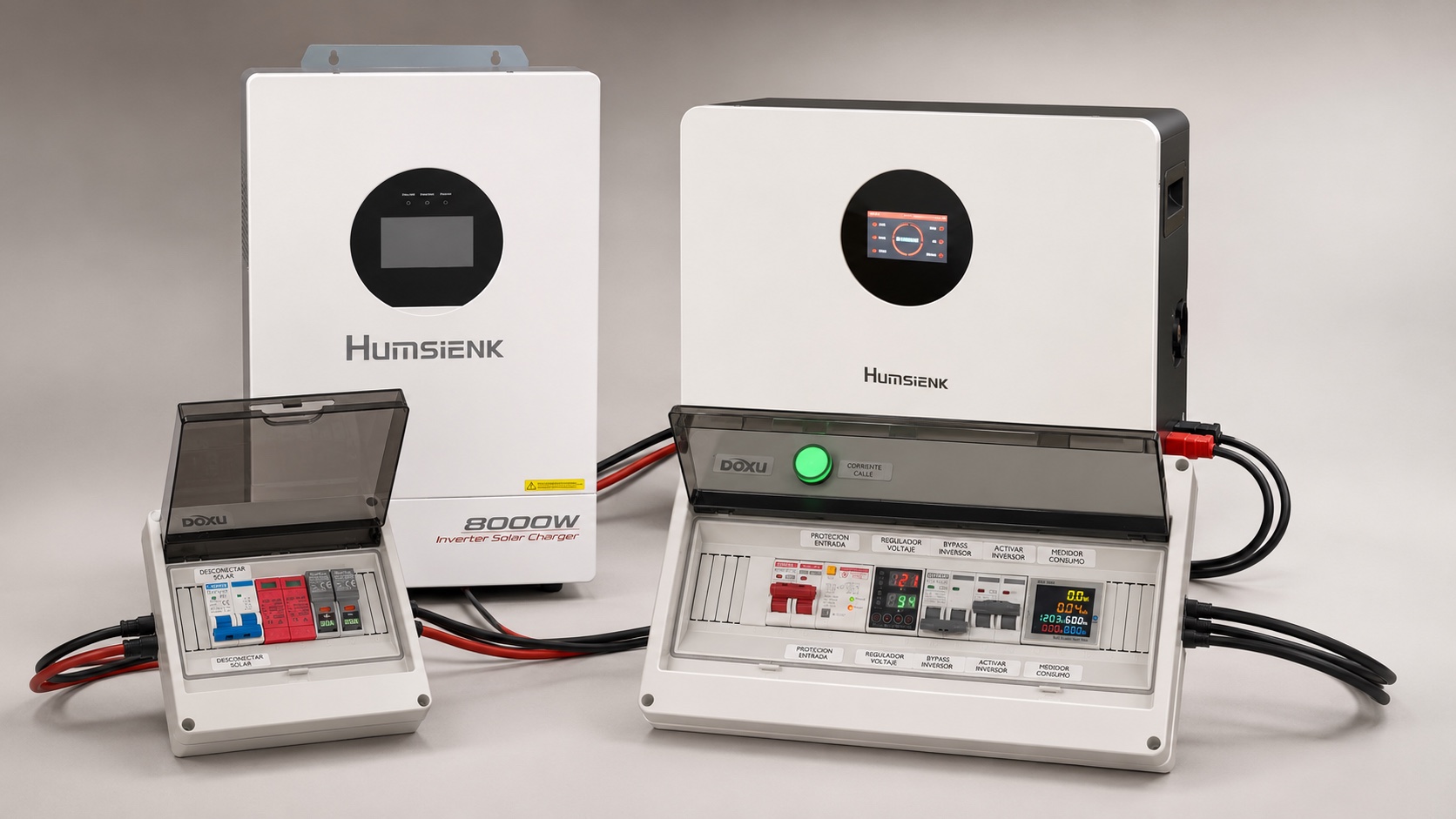 Humsienk hybrid system with AMS Lab PV and HV protection boxes