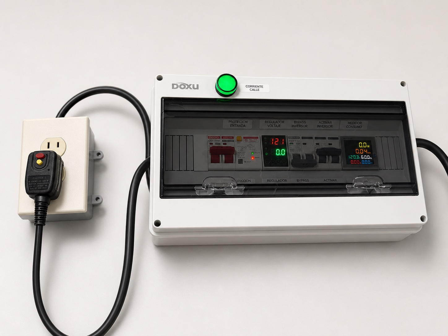AMS Lab HV protection box connected to utility power with live monitoring